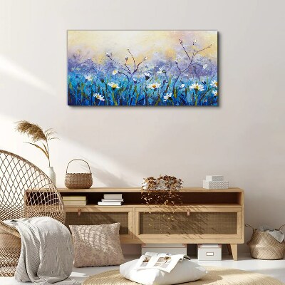 Wandbild Blumenlandschaft in Pastellfarben