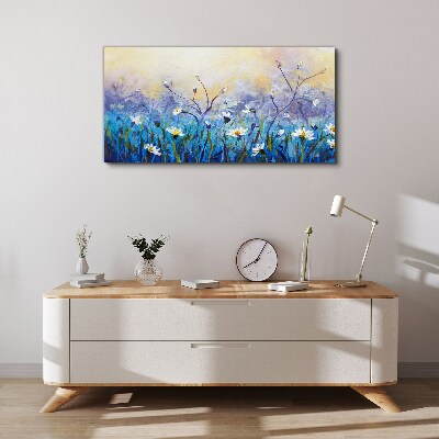 Wandbild Blumenlandschaft in Pastellfarben