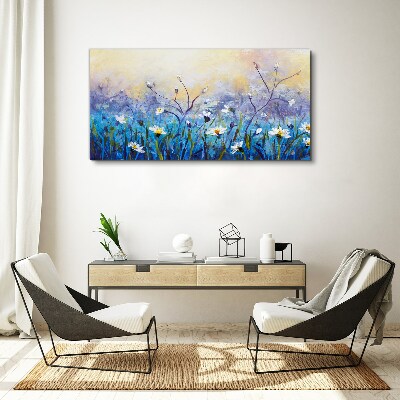 Wandbild Blumenlandschaft in Pastellfarben