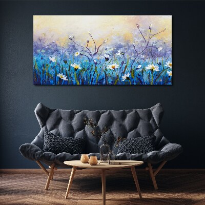 Wandbild Blumenlandschaft in Pastellfarben