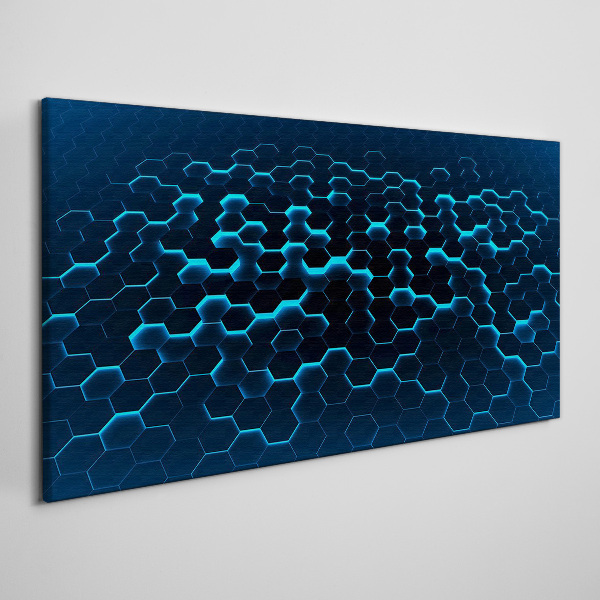 Foto auf leinwand Blaues sechseckiges Netz