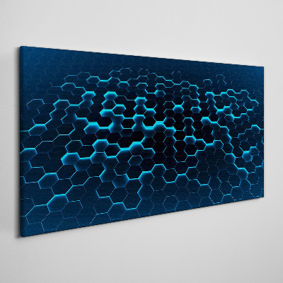 Foto auf leinwand Blaues sechseckiges Netz