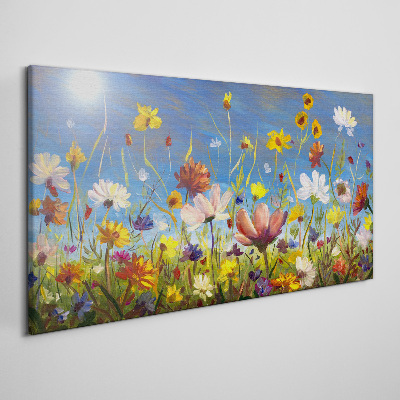 Bild auf leinwand Blumenlandschaft an einem sonnigen Tag