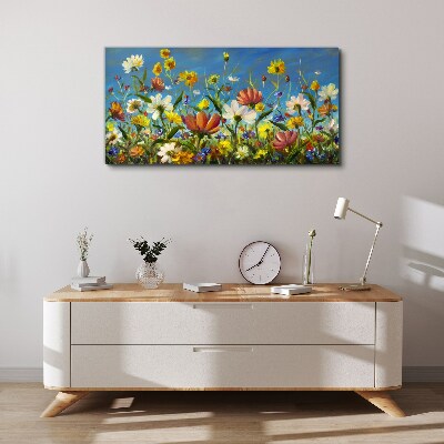 Foto auf leinwand Frühlingsblumenlandschaft