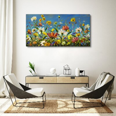 Foto auf leinwand Frühlingsblumenlandschaft