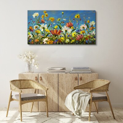 Foto auf leinwand Frühlingsblumenlandschaft