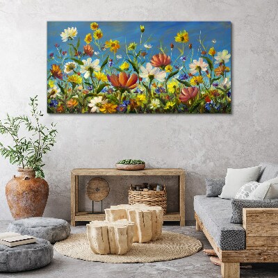 Foto auf leinwand Frühlingsblumenlandschaft