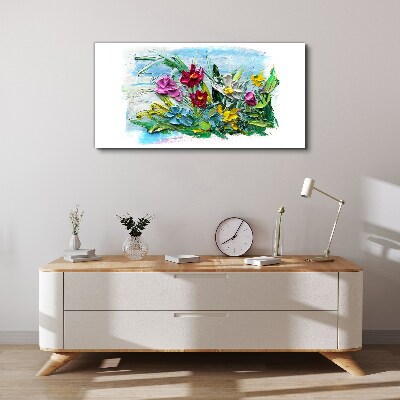 Foto auf leinwand Ein Blumenstrauß in intensiven Farben