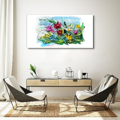 Foto auf leinwand Ein Blumenstrauß in intensiven Farben