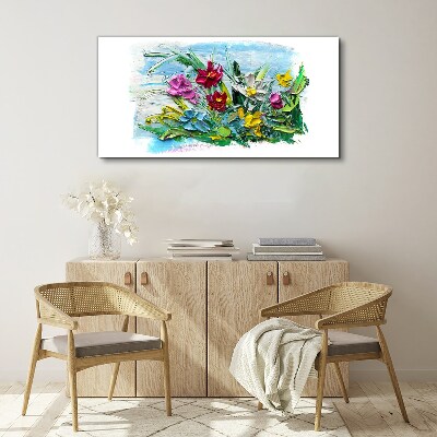 Foto auf leinwand Ein Blumenstrauß in intensiven Farben