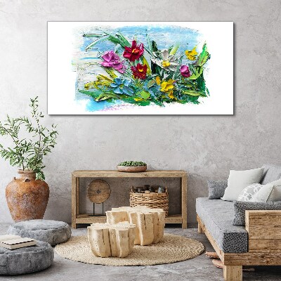Foto auf leinwand Ein Blumenstrauß in intensiven Farben