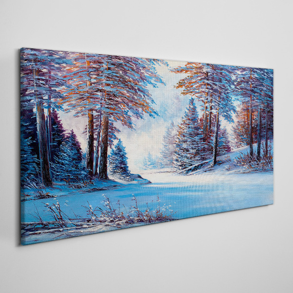 Foto auf leinwand Winterlandschaft in Blau