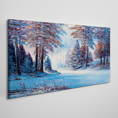 Foto auf leinwand Winterlandschaft in Blau
