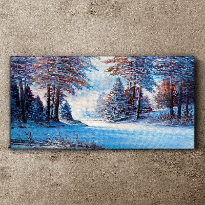 Foto auf leinwand Winterlandschaft in Blau
