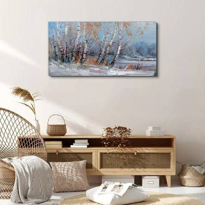 Foto auf leinwand Herbstbirken am Fluss