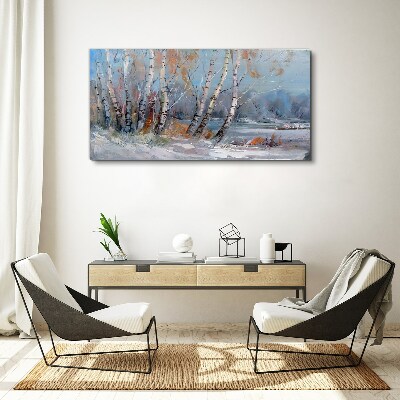 Foto auf leinwand Herbstbirken am Fluss
