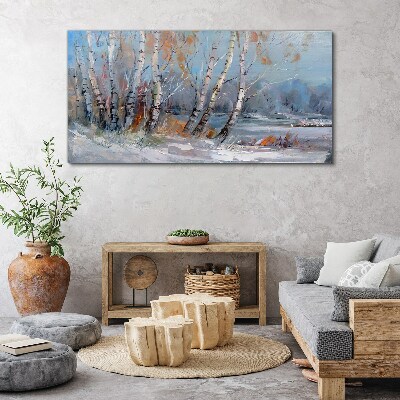 Foto auf leinwand Herbstbirken am Fluss