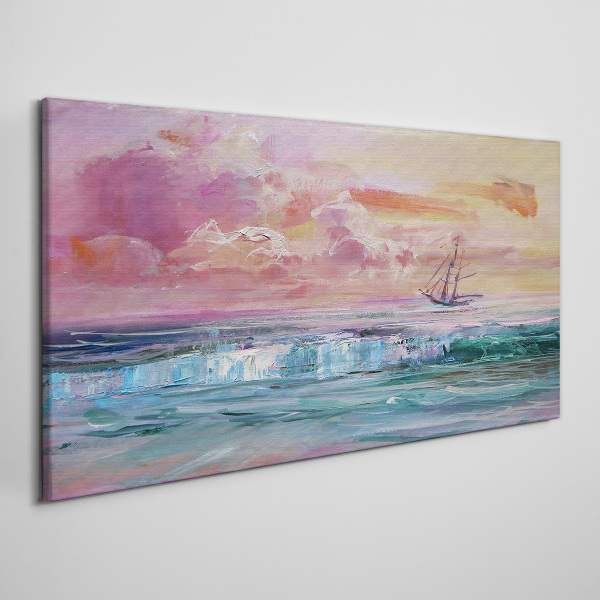 Foto auf leinwand Ein friedlicher Sonnenuntergang über dem Meer