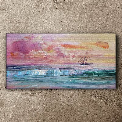 Foto auf leinwand Ein friedlicher Sonnenuntergang über dem Meer
