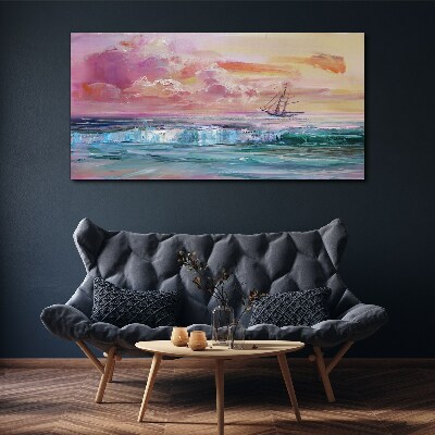 Foto auf leinwand Ein friedlicher Sonnenuntergang über dem Meer