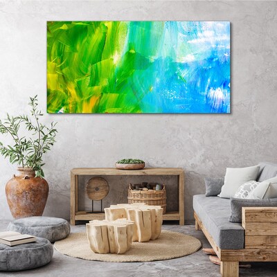 Foto auf leinwand Grüne und blaue Abstraktion