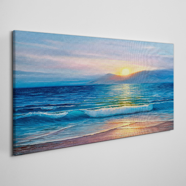 Bild auf leinwand Sonnenuntergang über dem ruhigen Meer