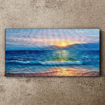 Bild auf leinwand Sonnenuntergang über dem ruhigen Meer