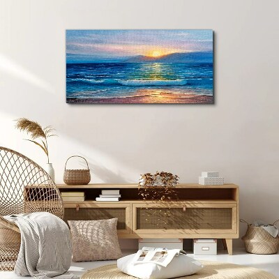 Bild auf leinwand Sonnenuntergang über dem ruhigen Meer