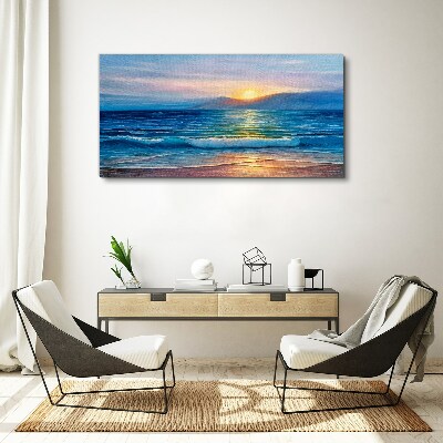 Bild auf leinwand Sonnenuntergang über dem ruhigen Meer