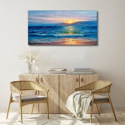 Bild auf leinwand Sonnenuntergang über dem ruhigen Meer
