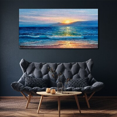 Bild auf leinwand Sonnenuntergang über dem ruhigen Meer