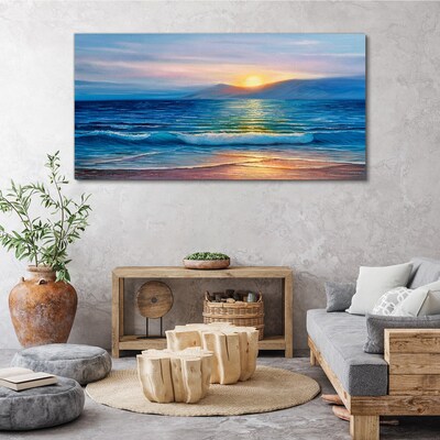 Bild auf leinwand Sonnenuntergang über dem ruhigen Meer