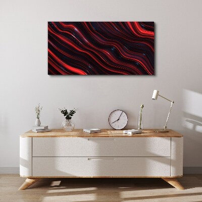 Foto auf leinwand Wellen aus Rot und Marineblau