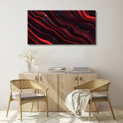 Foto auf leinwand Wellen aus Rot und Marineblau