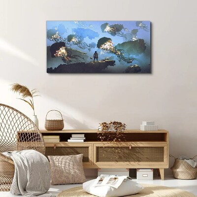 Foto auf leinwand Unterwasserreise im Licht der Quallen