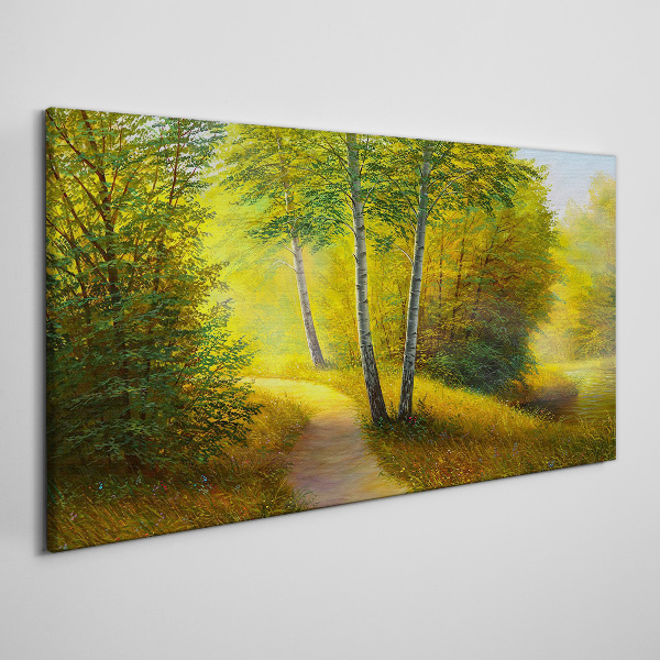 Wandbild Goldener Wald im Sonnenlicht