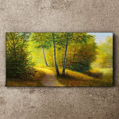 Wandbild Goldener Wald im Sonnenlicht