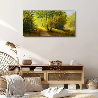Wandbild Goldener Wald im Sonnenlicht