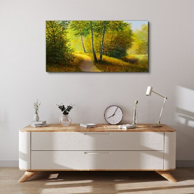 Wandbild Goldener Wald im Sonnenlicht