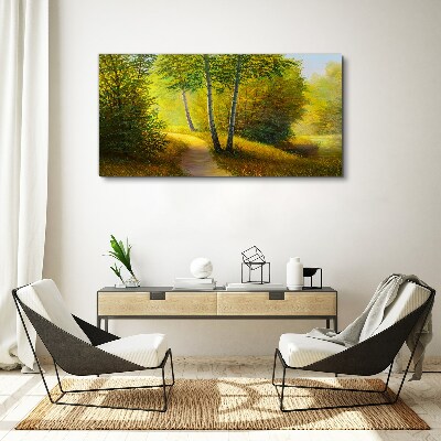 Wandbild Goldener Wald im Sonnenlicht