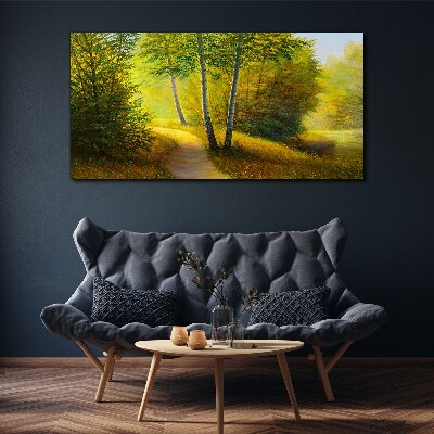 Wandbild Goldener Wald im Sonnenlicht
