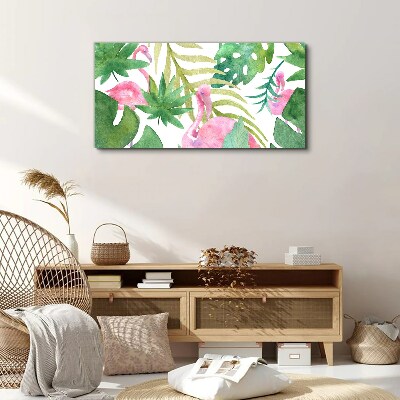 Foto auf leinwand Glückliche Flamingos im tropischen Dschungel