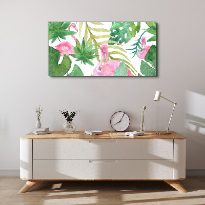 Foto auf leinwand Glückliche Flamingos im tropischen Dschungel