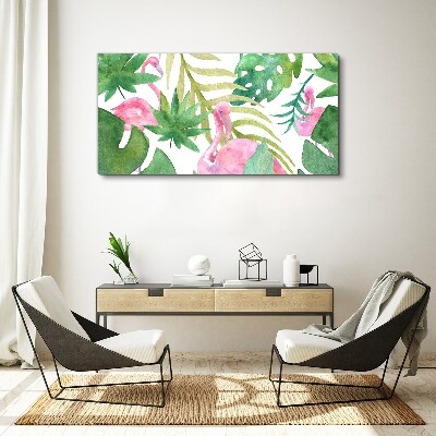 Foto auf leinwand Glückliche Flamingos im tropischen Dschungel