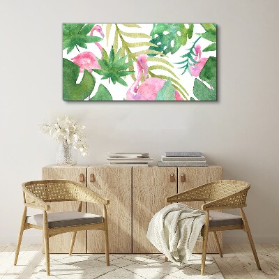 Foto auf leinwand Glückliche Flamingos im tropischen Dschungel