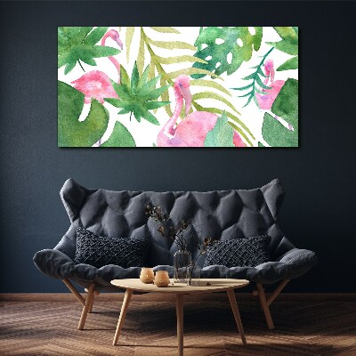 Foto auf leinwand Glückliche Flamingos im tropischen Dschungel
