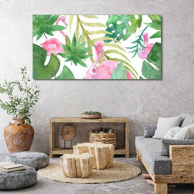 Foto auf leinwand Glückliche Flamingos im tropischen Dschungel