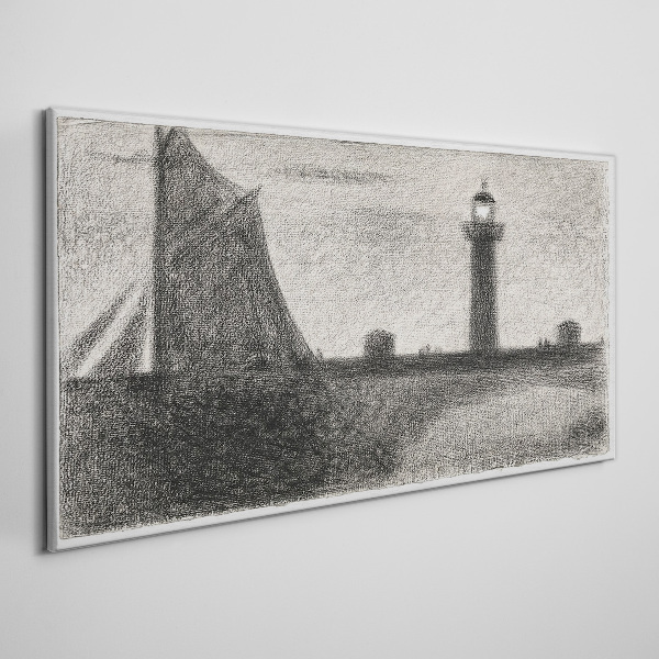 Bild auf leinwand Leuchtturm in monochromer Umgebung