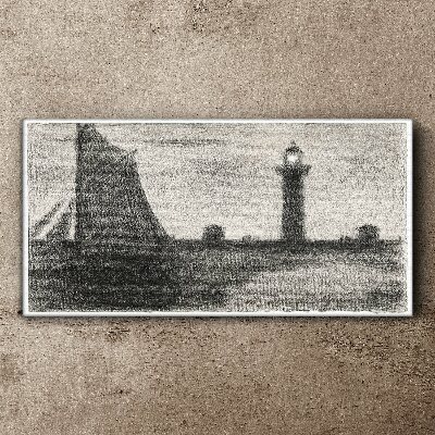 Bild auf leinwand Leuchtturm in monochromer Umgebung