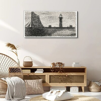 Bild auf leinwand Leuchtturm in monochromer Umgebung